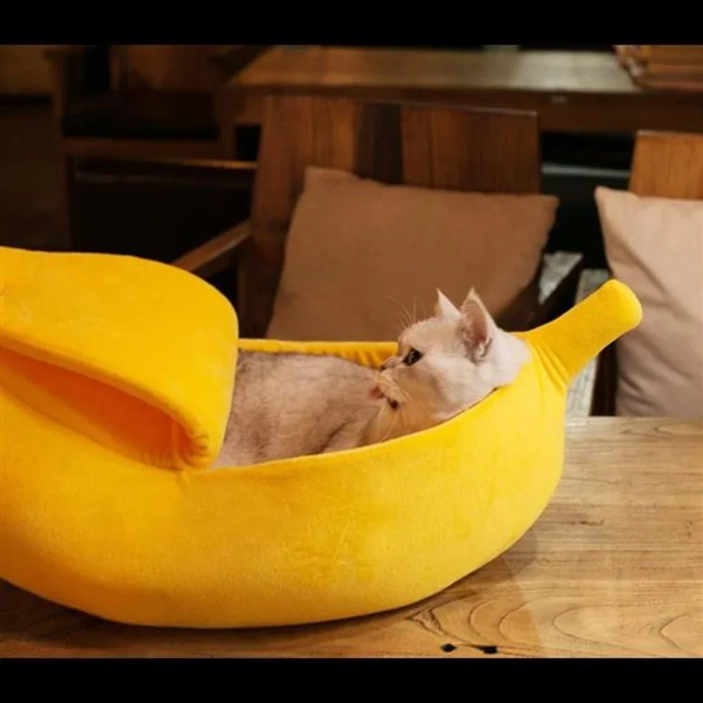 Pet Dog Cat Banana Bed House Pet Boat Dog Cute Cat Snuggle Bed
